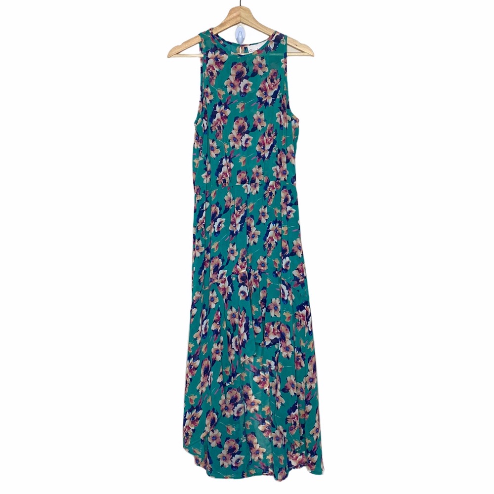 Charles Henry L Teal Floral Dress